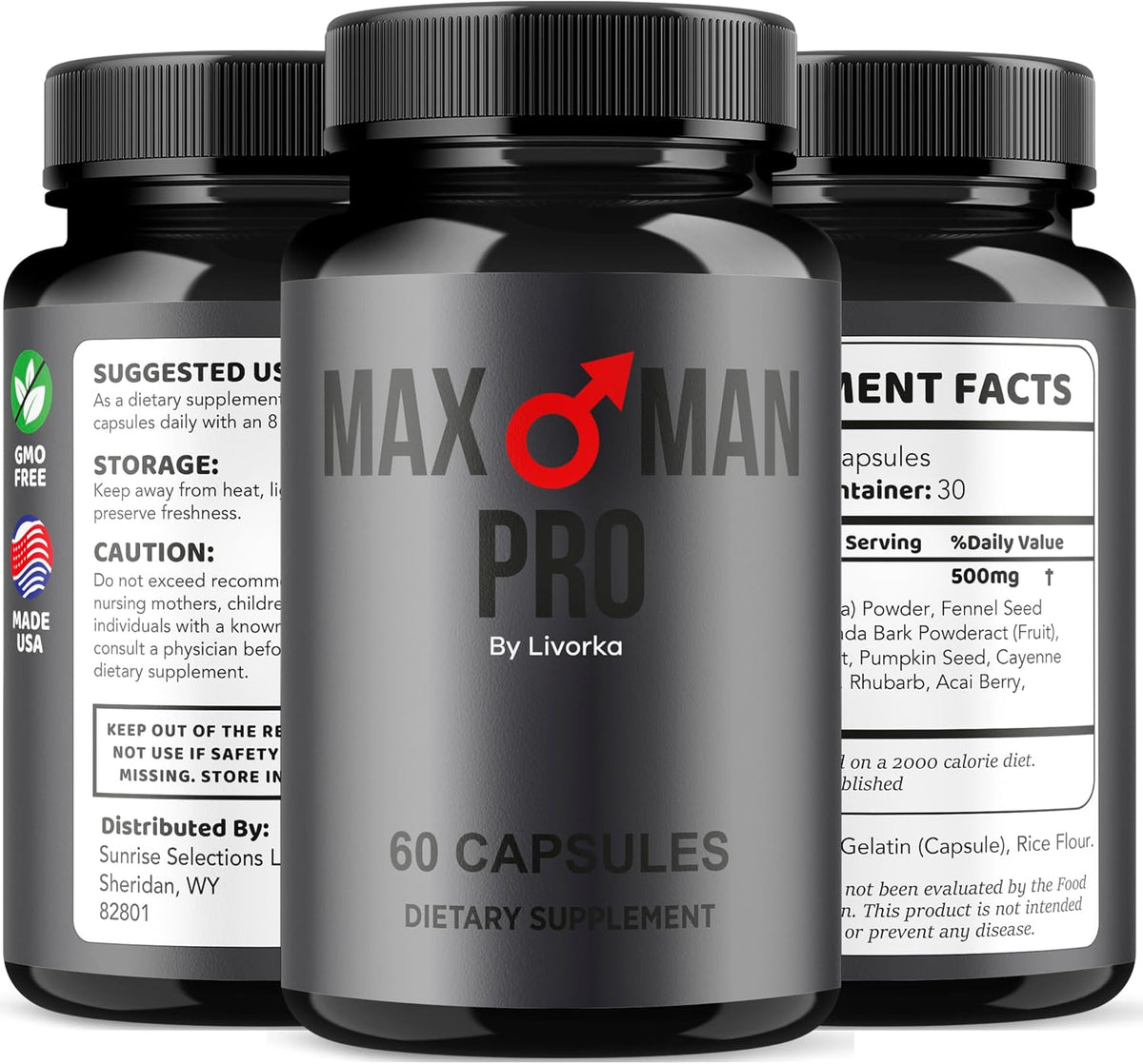 LIVORKA MaxMan Pro Dietary Supplement Capsules – 300 Capsules (5 Month Supply) - görsel 8