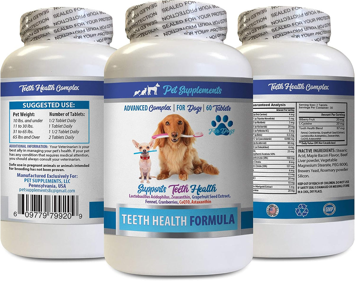 Dog Teeth Enzyme - Natural Dog Teeth Health Formula - Gum Care & Plaque Removal - 60 Treats - görsel 1
