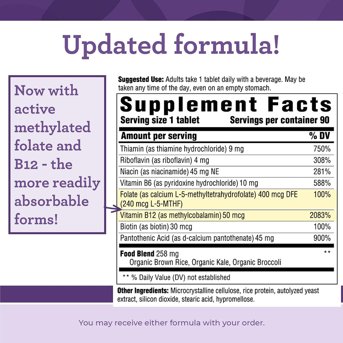 INNATE Response Formulae B Complex - Methylated B Vitamins with B12, B6, Methylfolate & Biotin - Supports Cellular Energy - Vegan, Kosher, Non-GMO - 90 Tablets - görsel 2