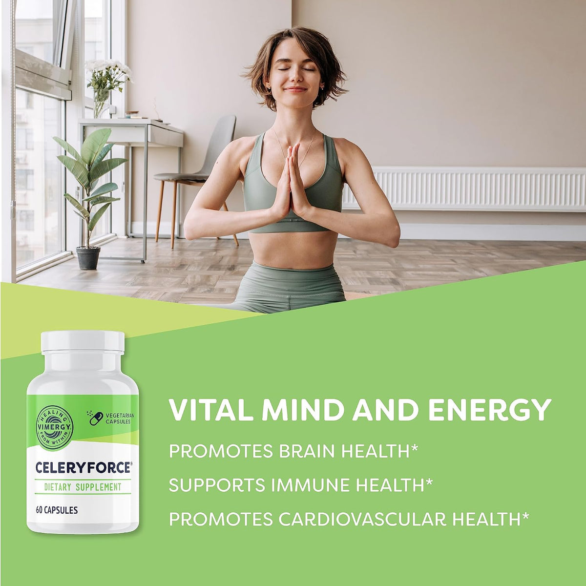 Vimergy Celeryforce – Nutrients and Amino Acids – A Daily Wellness Support – Kosher, Vegan & Gluten-free – 60 Capsules - görsel 2