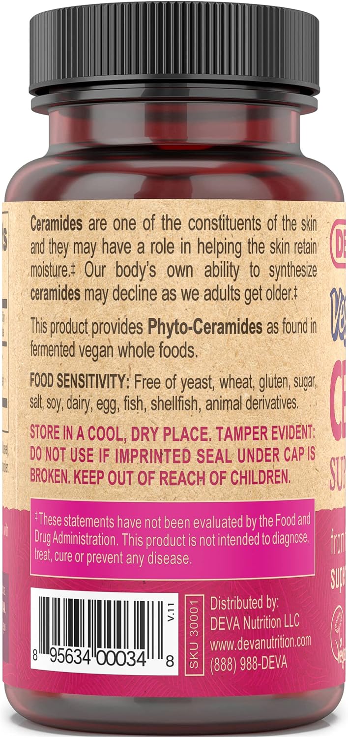 DEVA Vegan Vitamins Skin Restoring Ceramide Supplement Tablets, 60 Count (Pack of 2) - görsel 4