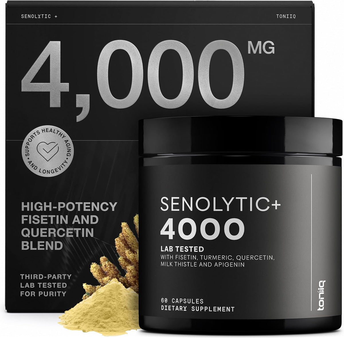 Fisetin Supplement – Ultra High Potency Senolytic Blend with Quercetin, Curcumin 97%, Apigenin & Milk Thistle – 3 Month Supply - görsel 1