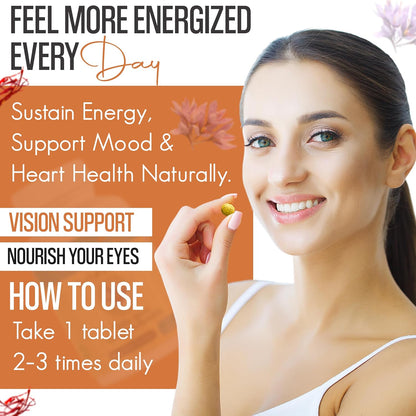 Saffron Dietary Supplement - Mood Support - Naturally Feel Upbeat - No Withdrawal Effects - Greater Emotional Wellbeing - 100% Herbal and Natural, 180 Tablets