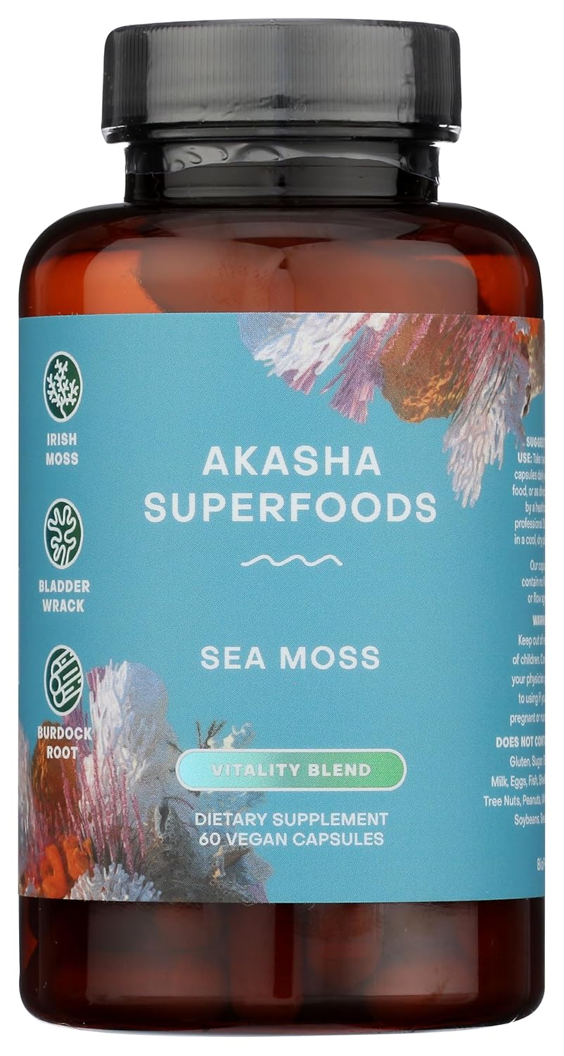 Sea Moss Capsules – Organic Irish Moss with Bladderwrack Root, Burdock Root, and BioPerine – Digestive, Thyroid & Immune Support – Vegan, Gluten-free – 60 Count - görsel 1