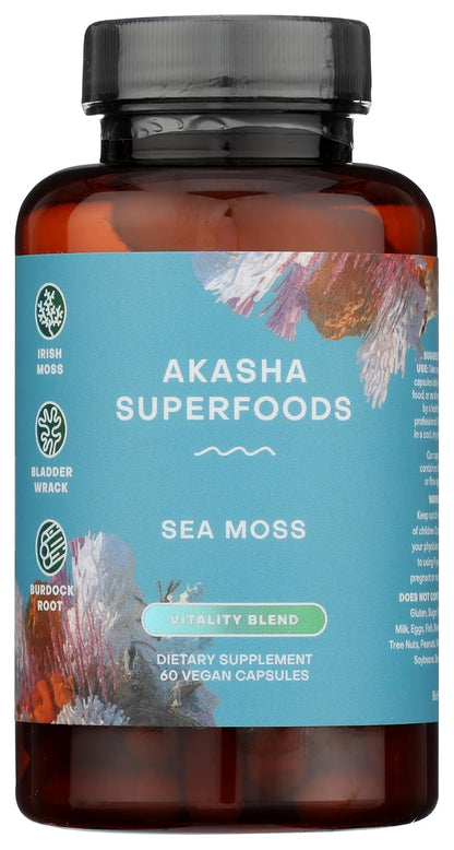 Sea Moss Capsules – Organic Irish Moss with Bladderwrack Root, Burdock Root, and BioPerine – Digestive, Thyroid & Immune Support – Vegan, Gluten-free – 60 Count