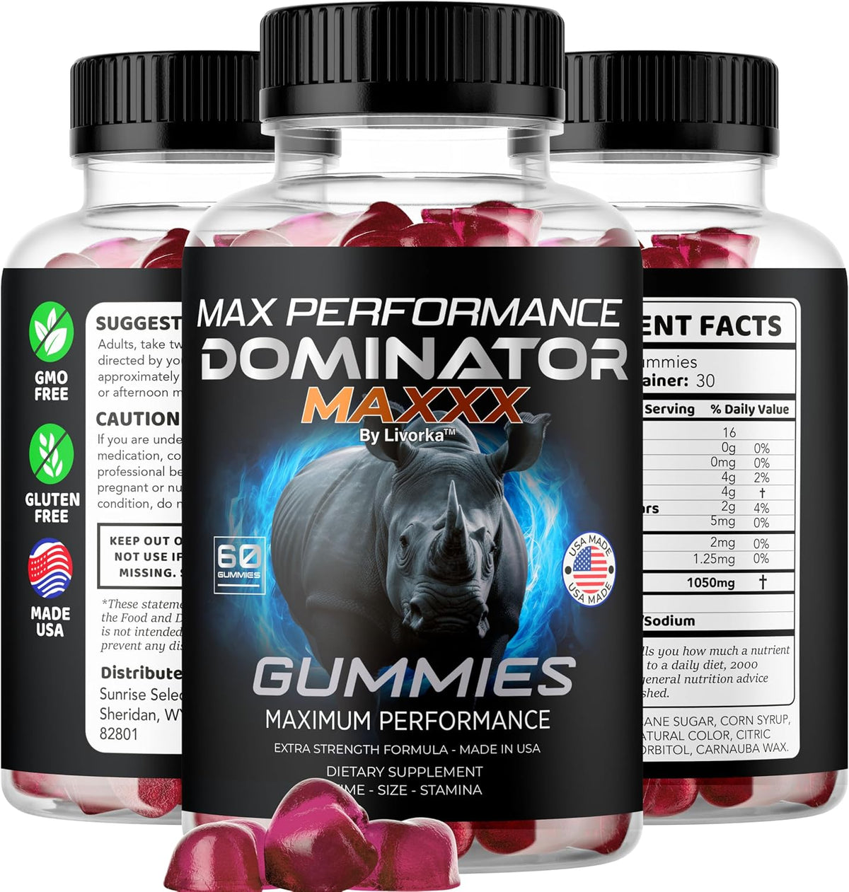 Dominator Maxxx Gummies for Men – 3‑Pack (180 Gummies) - görsel 8