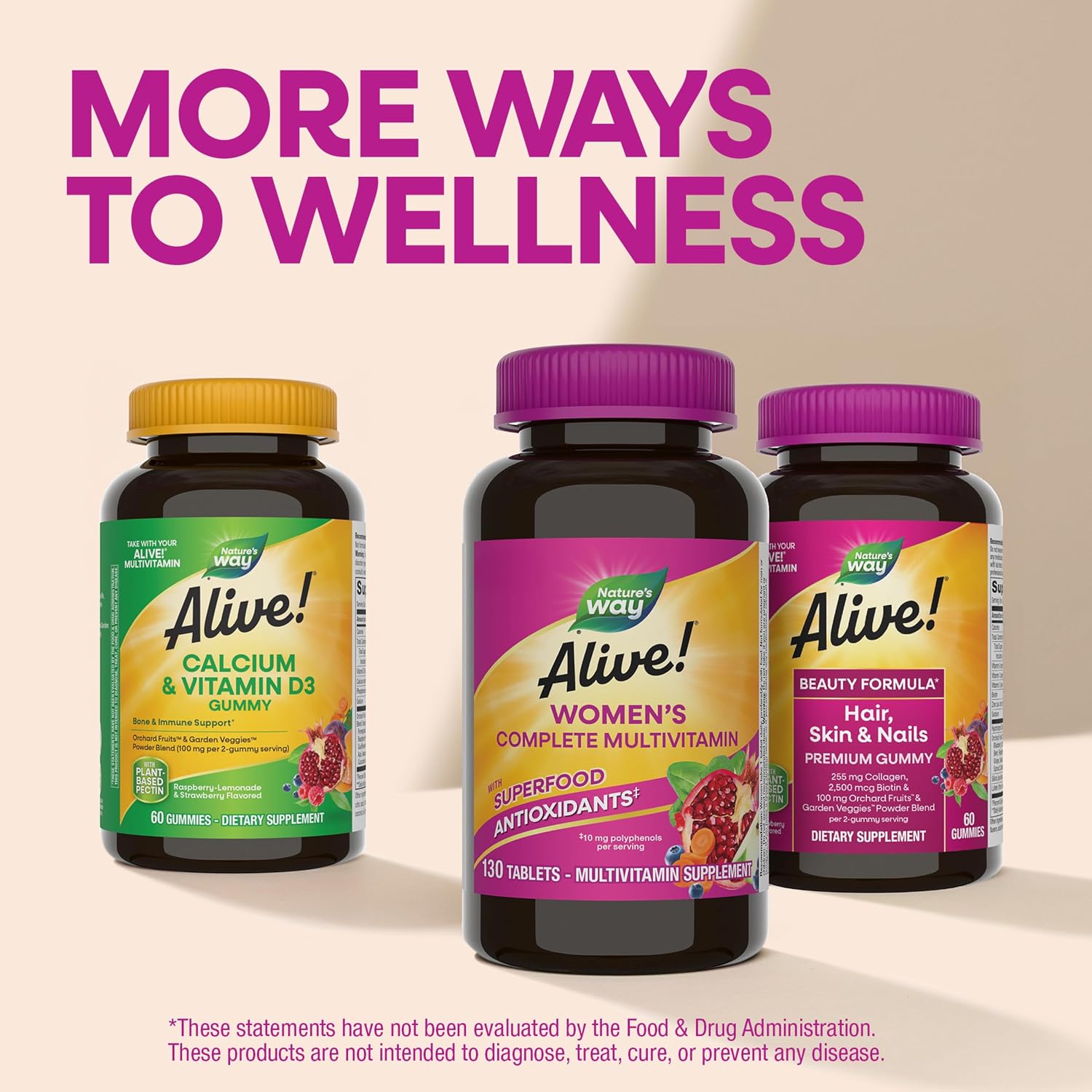 Nature's Way Alive! Complete Multivitamin for Women, Daily Women's Vitamin for Cellular Energy Metabolism, Hair, Skin & Nails, with Superfood Antioxidants, 130 Tablets - görsel 8