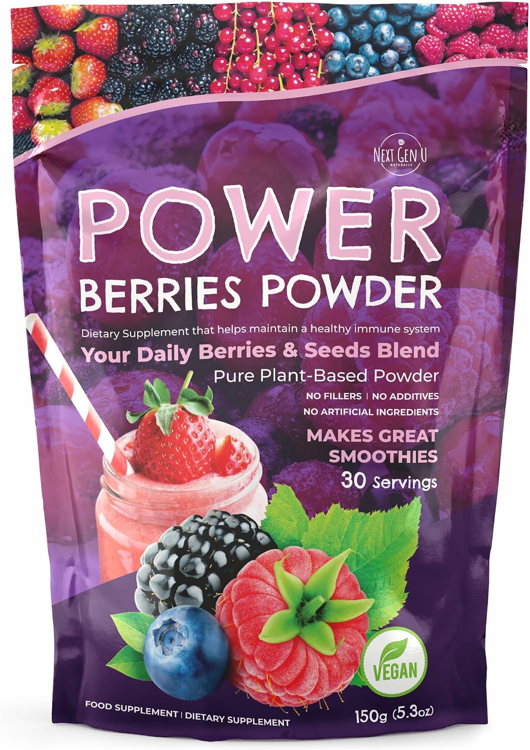 Super Berry Powder - Berry Superfood Blend for Smoothies and Detox - görsel 1