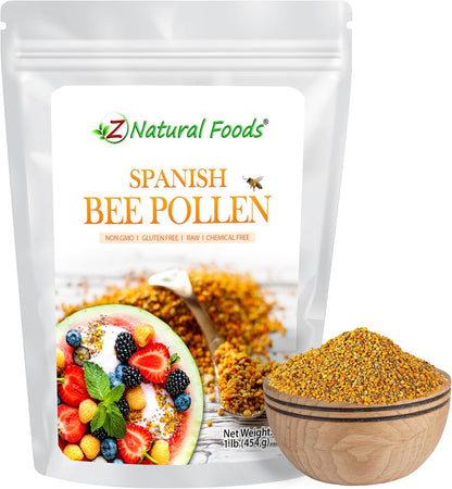 Z Natural Foods Spanish Bee Pollen Granules - Raw & Pure, 454 g