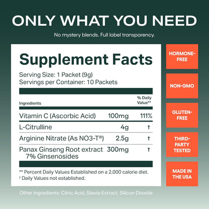 JOYMODE Male Vitality Booster for Men – Fast-Acting Support for Libido & Stamina with L-Arginine, L-Citrulline & Ginseng – Premium On-Demand Supplement Powder