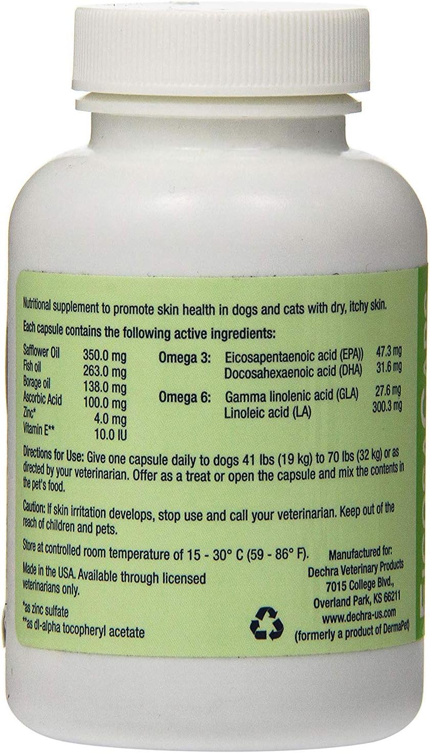 Dechra EicosaCaps Omega-3 & Omega-6 Capsules L, for Dogs 40-70 lbs (18-32 kg), 60 Capsules (1810054) - görsel 2