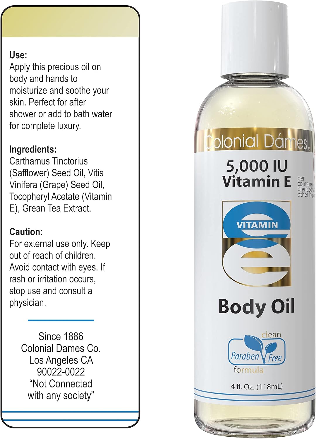 Colonial Dames 5,000 IU Vitamin E Oil Blend Skin Therapy Oil for Whole Body Vitamin E Body Oil for Hydrated Healthy Skin - görsel 8