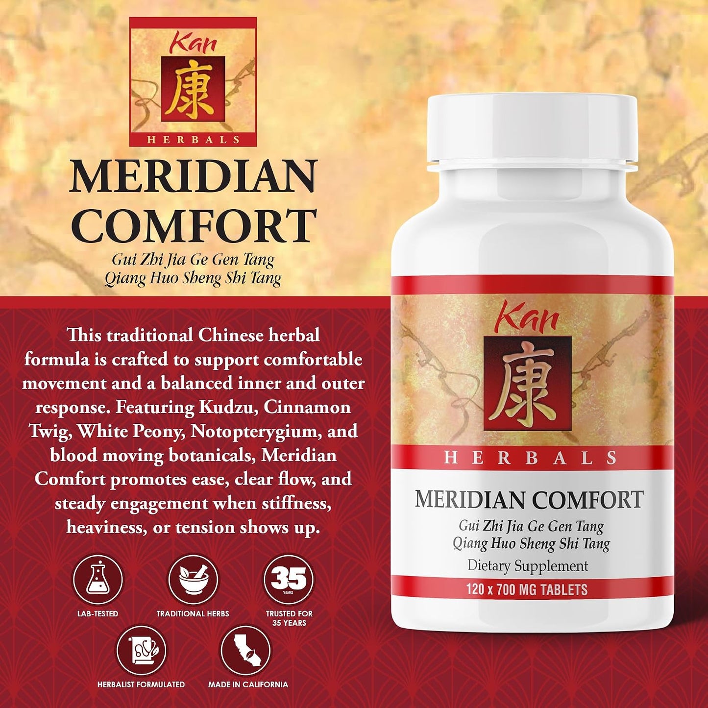Kan Herb Company Meridian Comfort – Traditional Chinese Herbal Formula, 120 Tablets - görsel 2