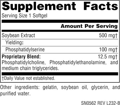 Source Naturals Phosphatidyl Serine Complex – 500 mg – 60 Softgels (Stabilised Enzyme Supplement)