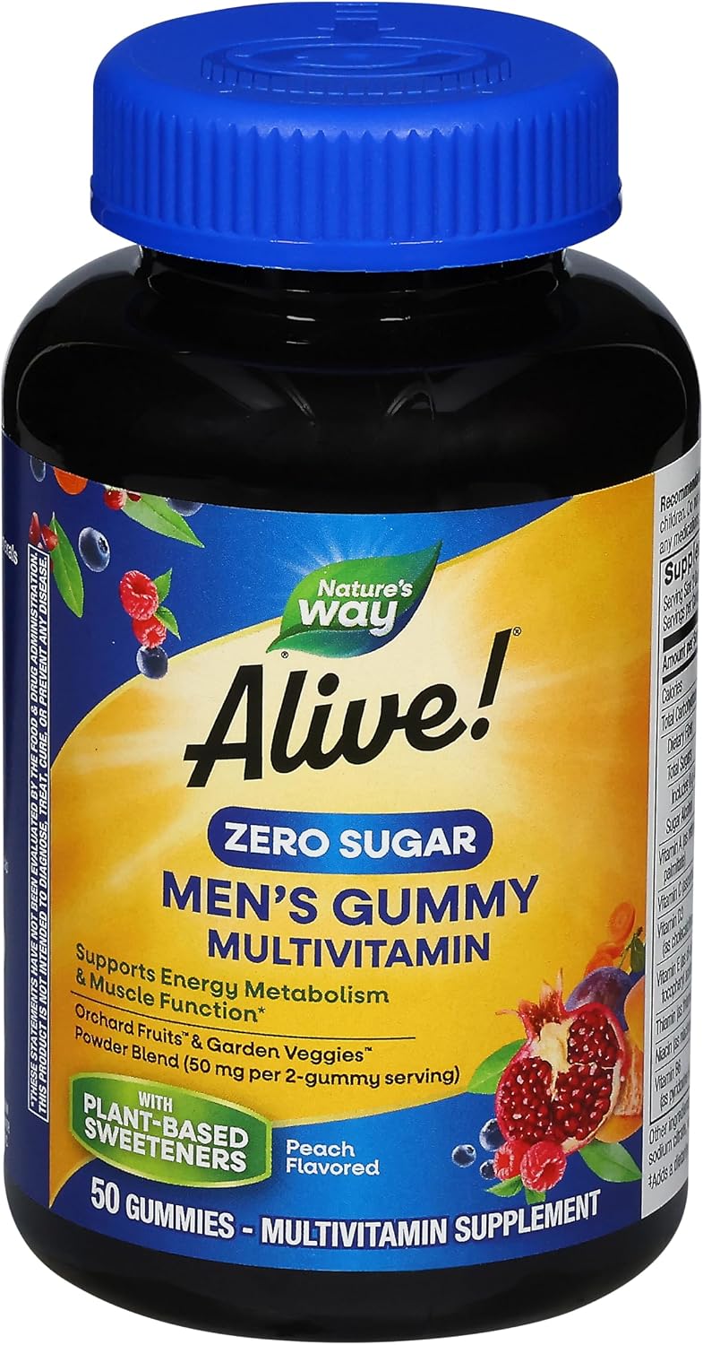 Nature's Way Alive Zero Sugar Men's Gummy Multi, 50 Gummies - görsel 1