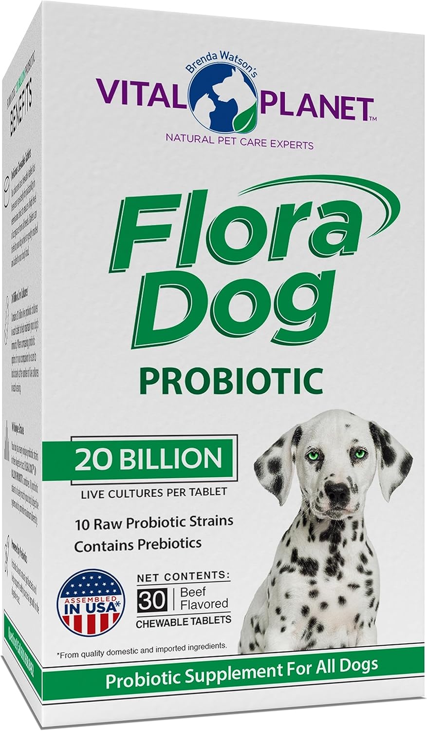 Flora Dog Probiotic Chewable Tablets for Dogs - 20 Billion CFU, 10 Strains - görsel 1