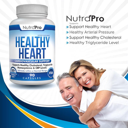 NutraPro Healthy Heart - Heart Health Supplements, Artery Cleanse & Protect, Supports Healthy Cholesterol and Triglycerides, GMP Certified