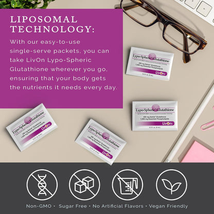 LivOn Laboratories Lypo-Spheric Glutathione - 450 mg per Sachet (30 Sachets)
