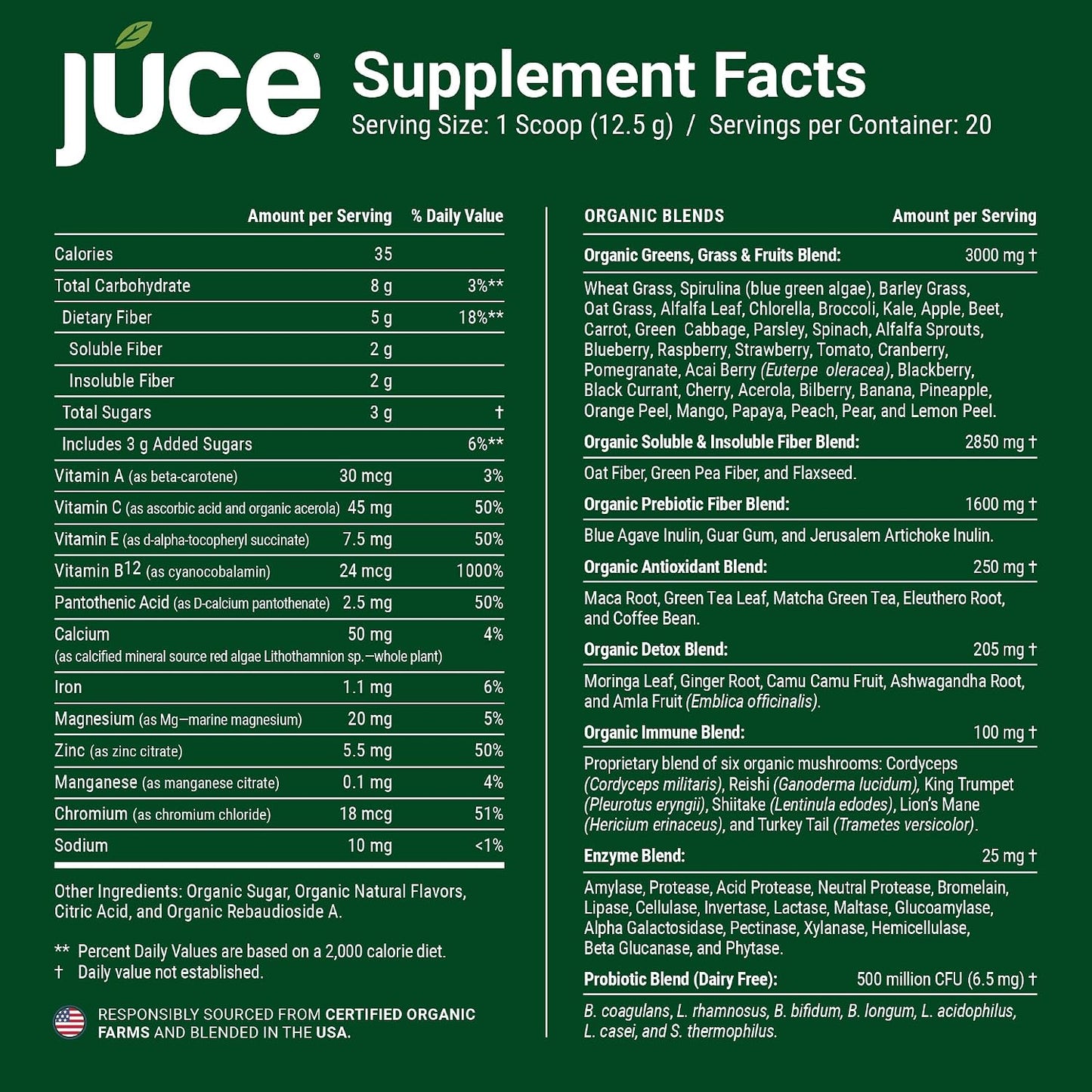 Terra Kai Organics Juce Greens Organic Superfood Powder - Harvest Apple, 20 Servings - görsel 8