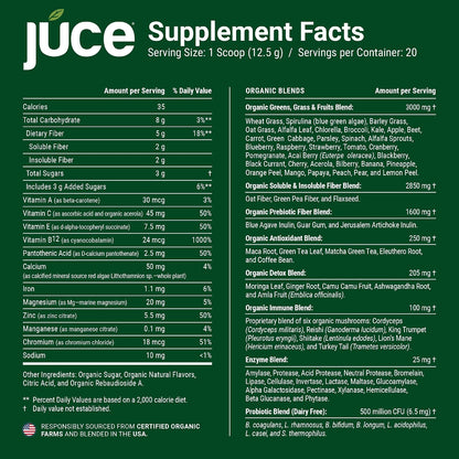 Terra Kai Organics Juce Greens Organic Superfood Powder - Harvest Apple, 20 Servings