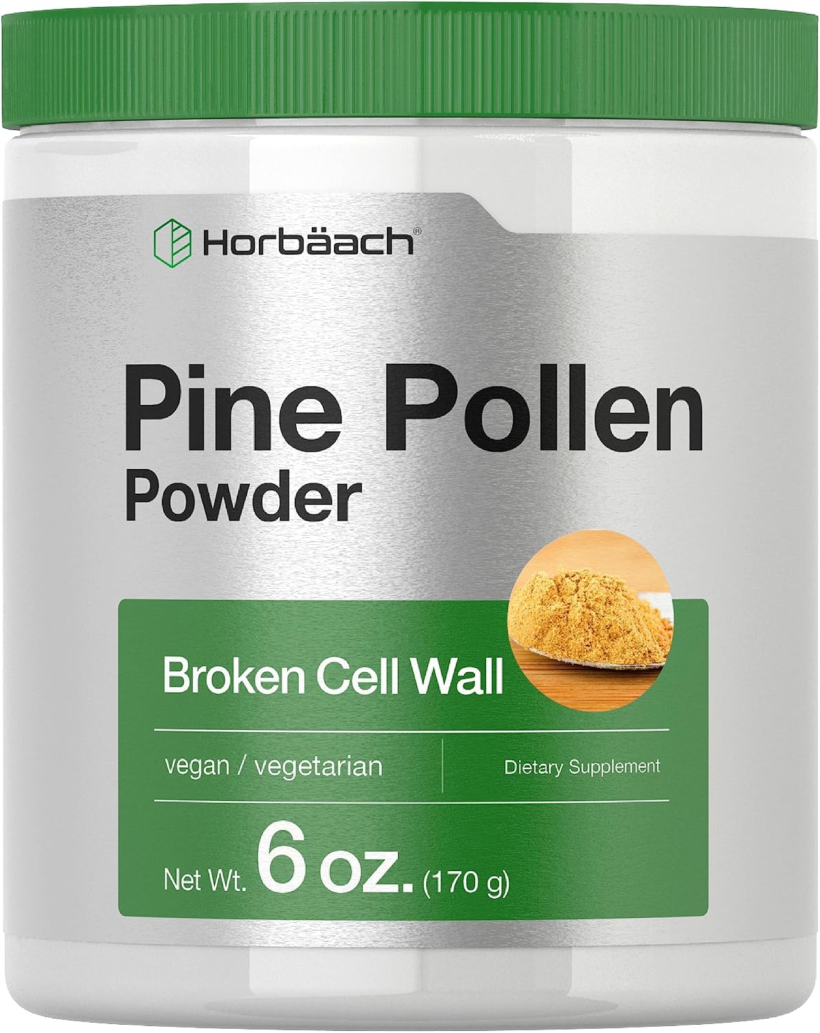 Horbäach Pine Pollen Powder - Cracked Cell Wall, 6 oz (170 g) - görsel 1