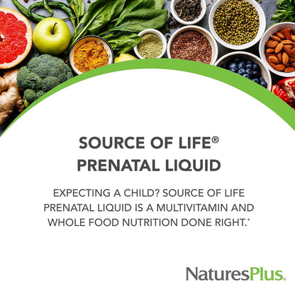 NaturesPlus Source of Life Prenatal Liquid, Tropical Fruit, 887 ml