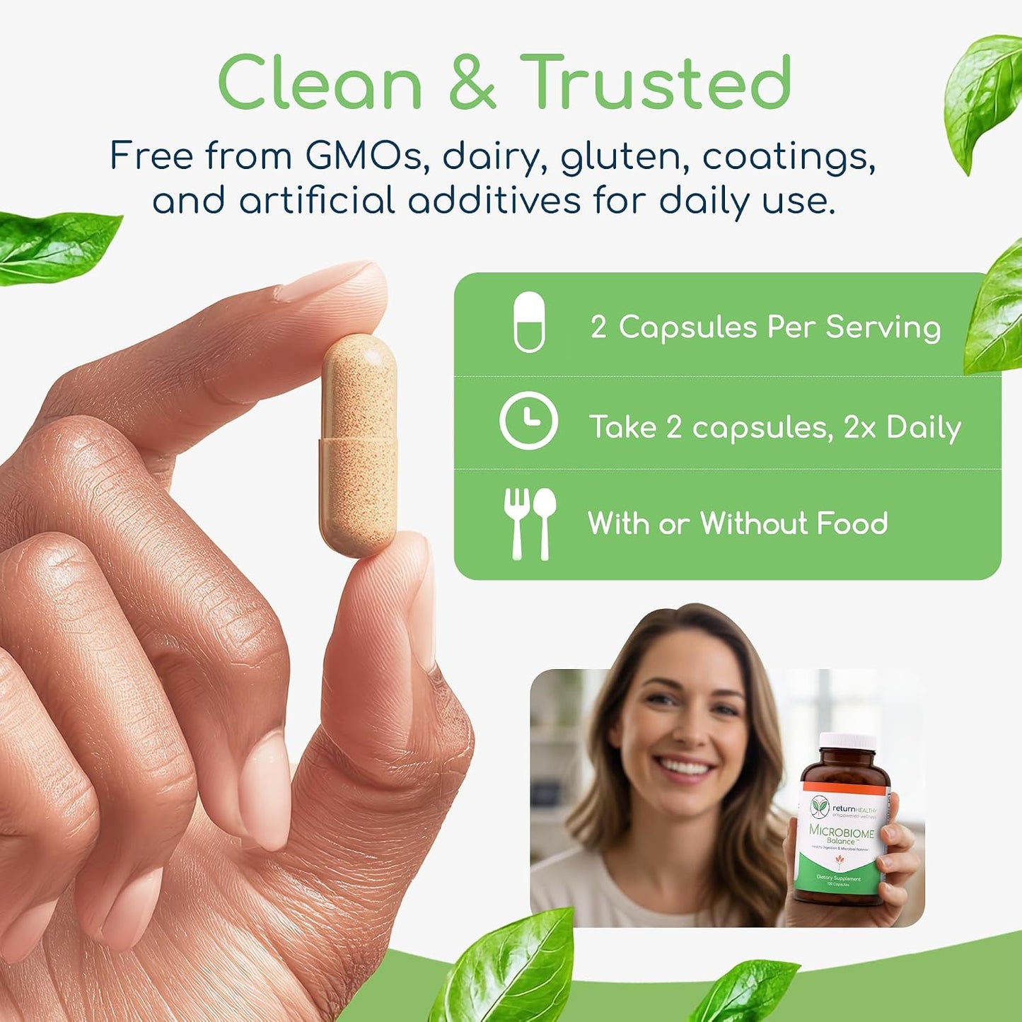 Microbiome Balance – Gut Health Supplement with Monolaurin & Caprylic Acid – 120 Capsules - görsel 7