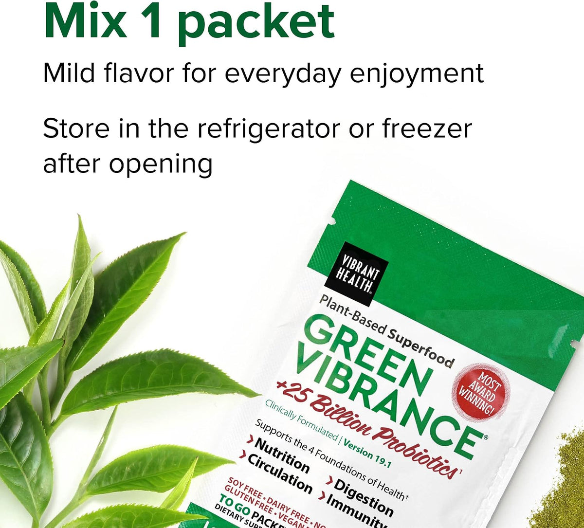 Vibrant Health Green Vibrance Packets, Travel-Friendly Vegan Superfood Powder, 15 Packets - görsel 5