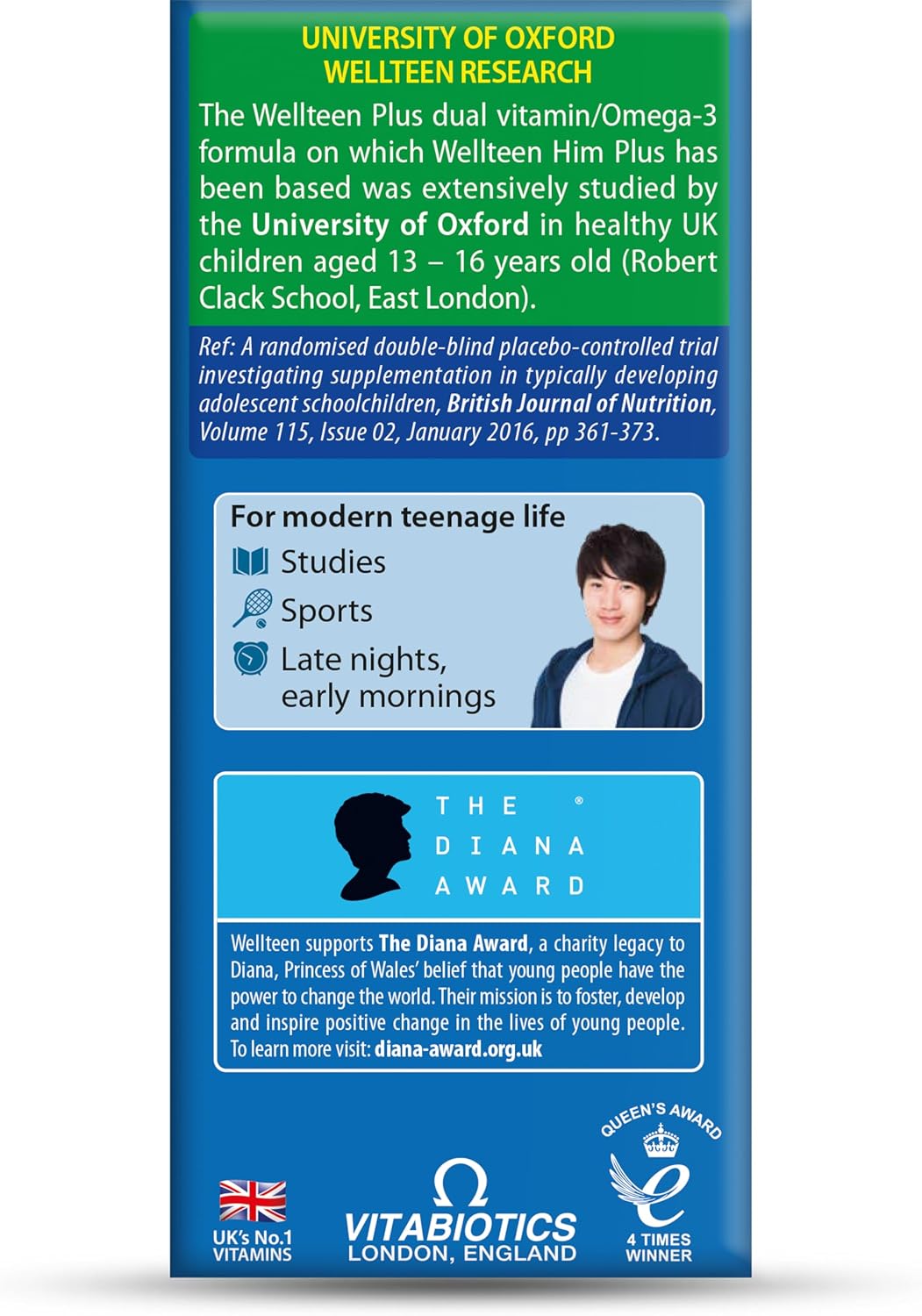 Vitabiotics Wellteen Him Plus Omega-3 – Maximum Nutritional Support for Teenage Boys and Young Men Aged 13-19 – 56 Tablets and Capsules - görsel 4