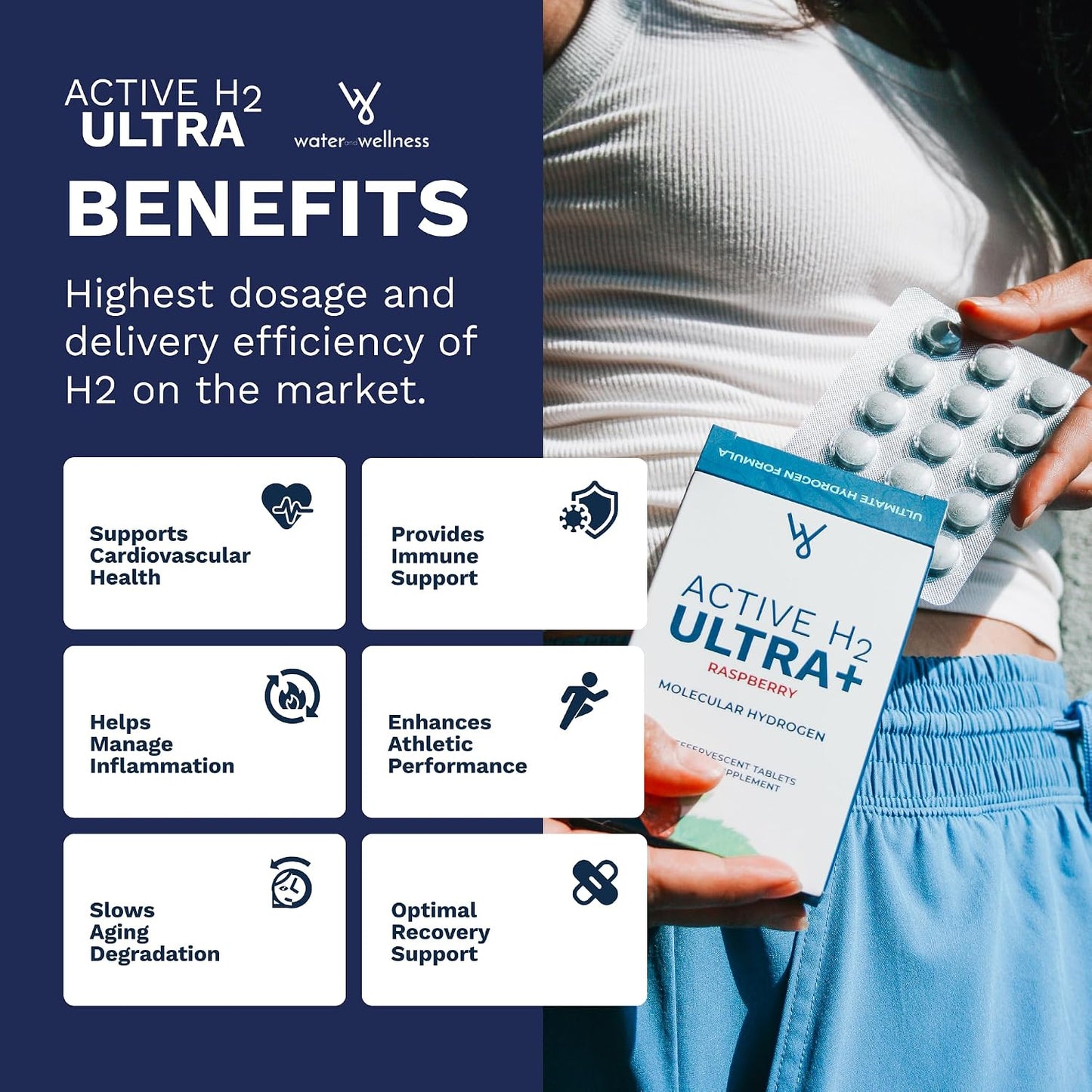 Active H2 Ultra+ Hydrogen Water Tablets - Natural Raspberry, 30 Servings - görsel 4