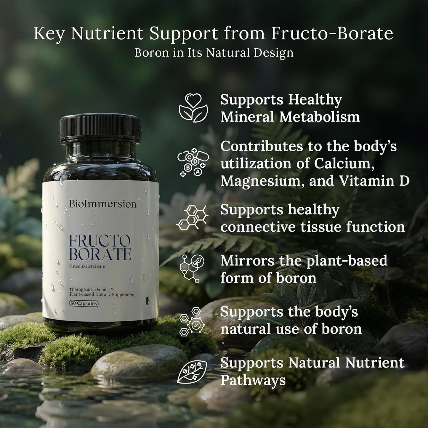 BioImmersion Fructo Borate Boron Supplement – 6 mg, 60 Vegetarian Capsules - görsel 7