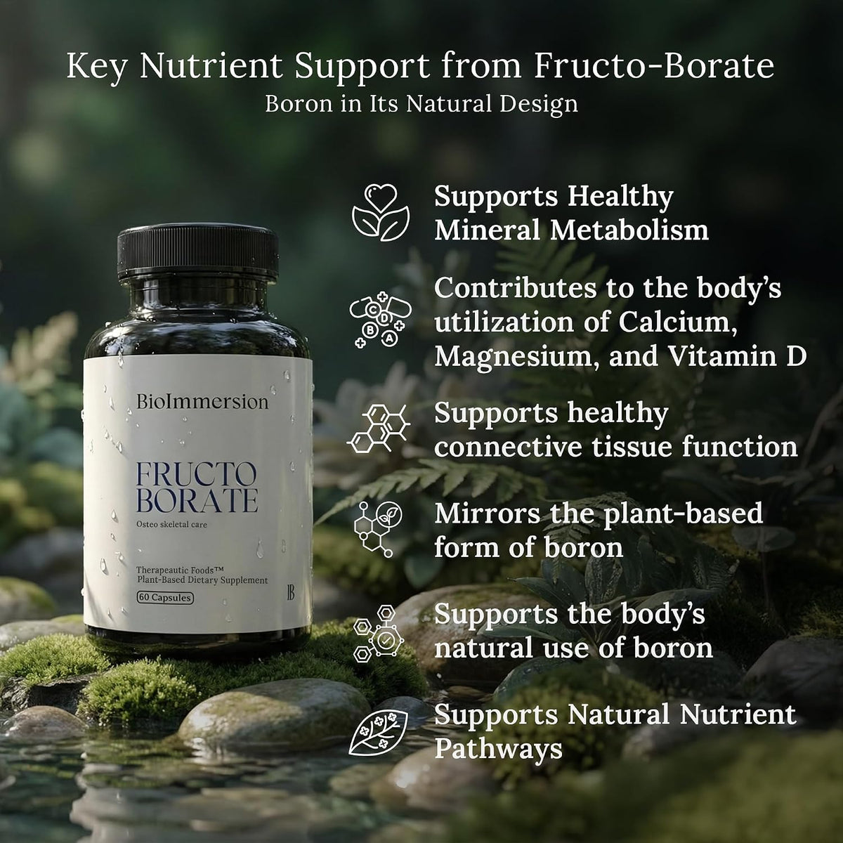 BioImmersion Fructo Borate Boron Supplement – 6 mg, 60 Vegetarian Capsules - görsel 7