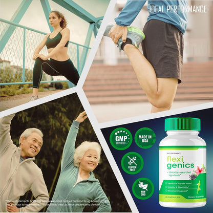 Flexigenics Capsules, Maximum Strength All Natural Formula (3 Pack)