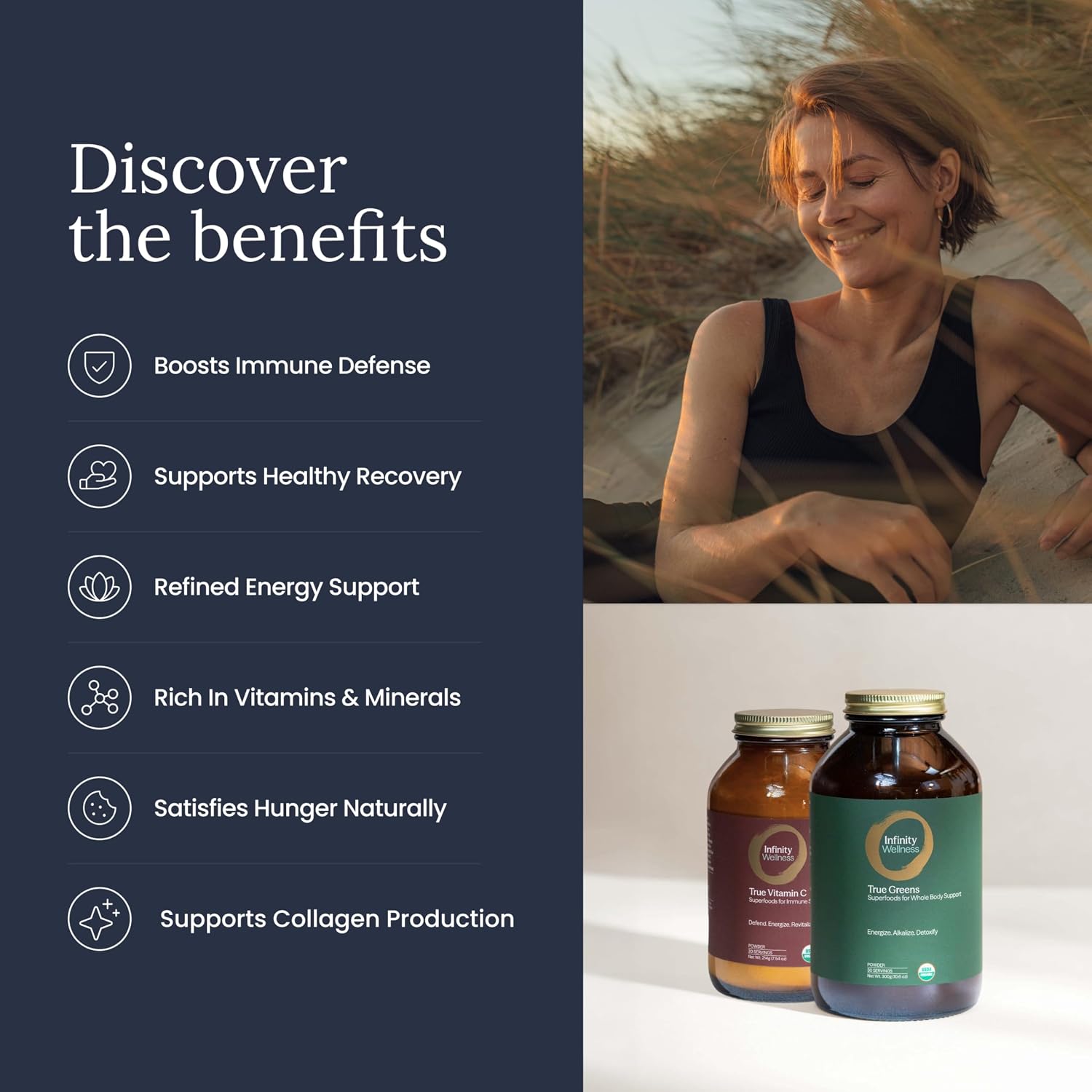 Infinity-C Organic Wholefood Sourced Vitamin C Powder | Acerola, Camu Camu & Amla | 1000mg Superfood C | High Strength | Shilajit, Astragalus Root & Ginger | Vegan, Non-GMO (30 Servings) - görsel 6