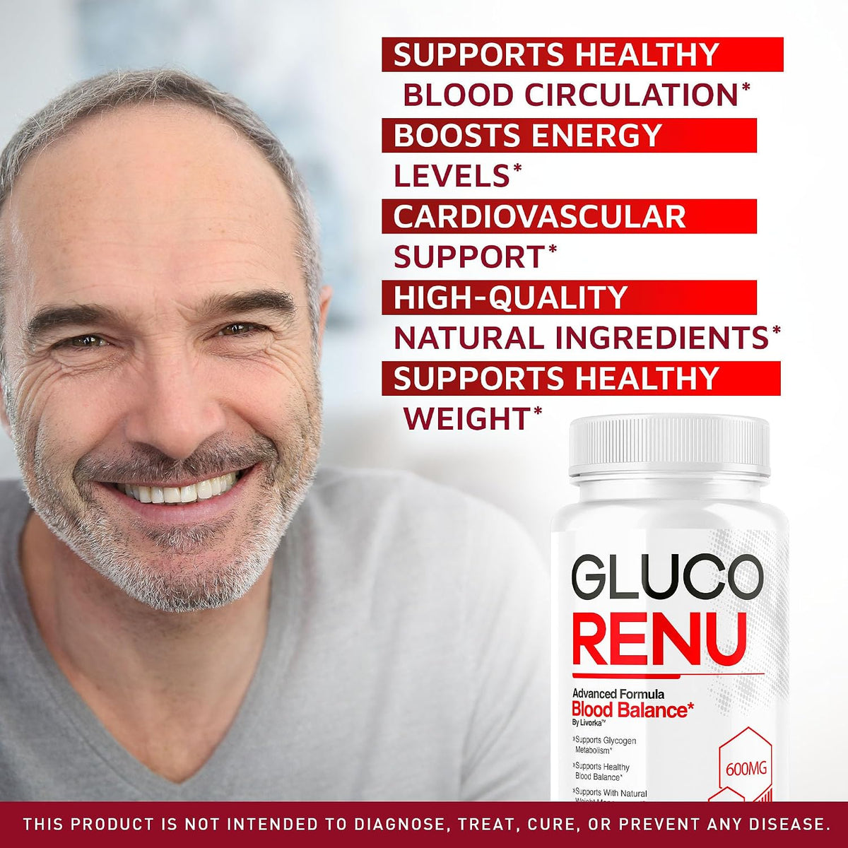 Gluco Renu Capsules - Natural Blood Health Support, Vegan & Non-GMO, 30 Capsules - görsel 2