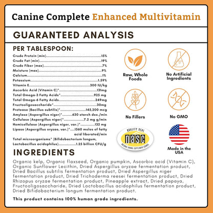 Canine Complete - Dog Multivitamin Powder - 900 g - Daily Dog Vitamins and Supplements for Homemade Food - Immune System, Skin, Coat & Overall Health - All Breeds - 90 Scoops
