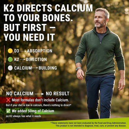 Vitamin D3 K2 with Magnesium Glycinate + Zinc & Calcium - 10,000 IU D3, 200mcg K2 (MK-7) - Vegan, Non-GMO