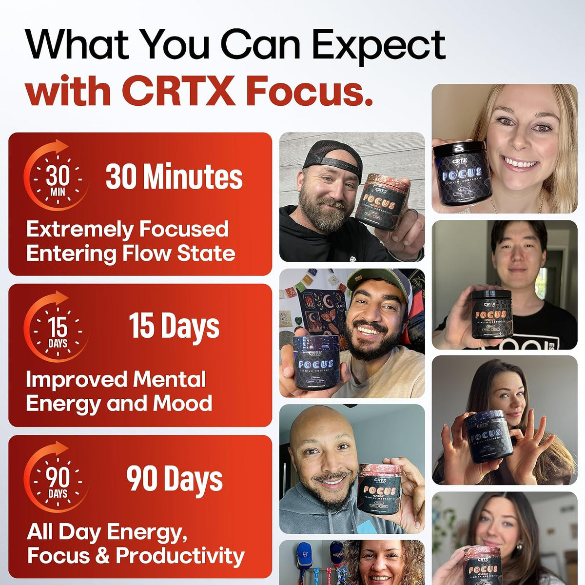 CRTX Nutrition Focus - Nootropic Brain Supplement with AlphaGPC, Lion's Mane, Rhodiola - 90 Capsules - görsel 7