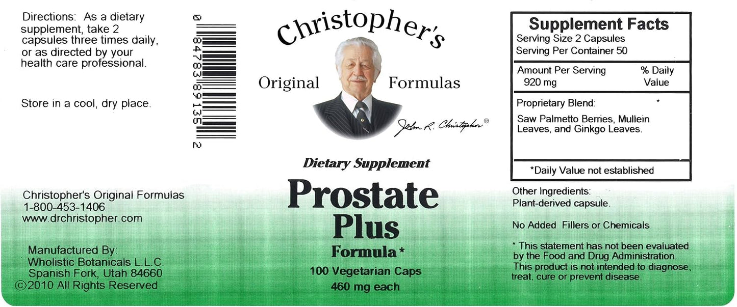 Dr Christopher's Prostate Plus - Saw Palmetto Herbal Supplement - 100 Capsules - görsel 4