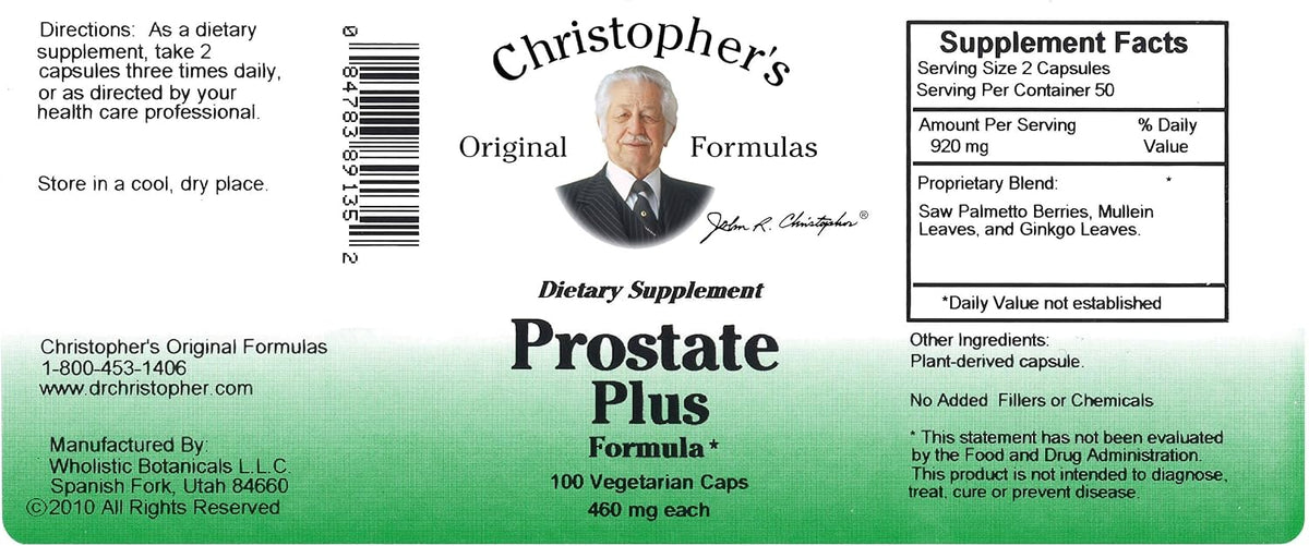 Dr Christopher's Prostate Plus - Saw Palmetto Herbal Supplement - 100 Capsules - görsel 4