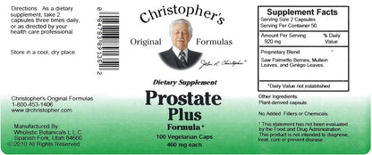 Dr Christopher's Prostate Plus - Saw Palmetto Herbal Supplement - 100 Capsules