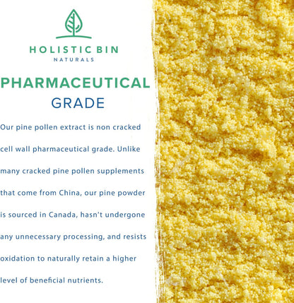 Holistic Bin Pine Pollen Powder – Wild Harvested Canadian Pine Pollen, 20 g