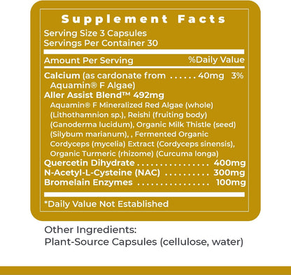 Premier Research Labs AllerCaps - Lung Health Food Supplement with NAC, Bromelain, Reishi & Quercetin - 60 Vegetarian Capsules
