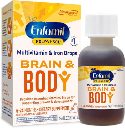 Enfamil Poly-Vi-Sol 8 Multi-Vitamins & Iron Food Supplement Drops for Infants and Toddlers