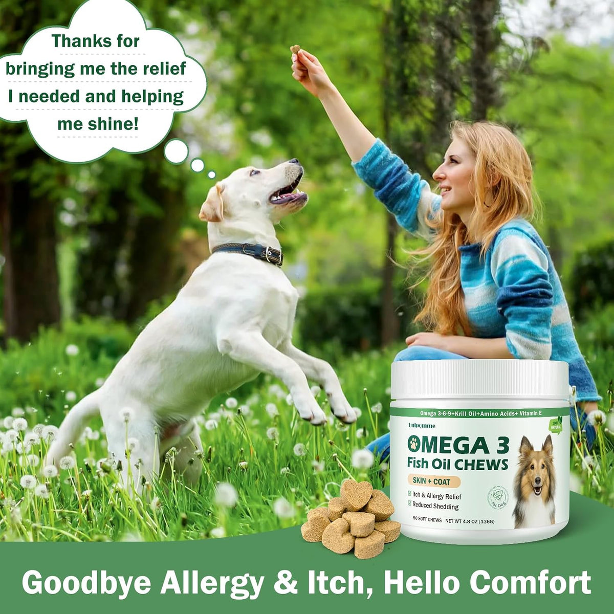 Dog Allergy Relief Chews - Omega-3 Fish Oil – Immune Support: A balanced omega profile supports a healthy immune – Image 4