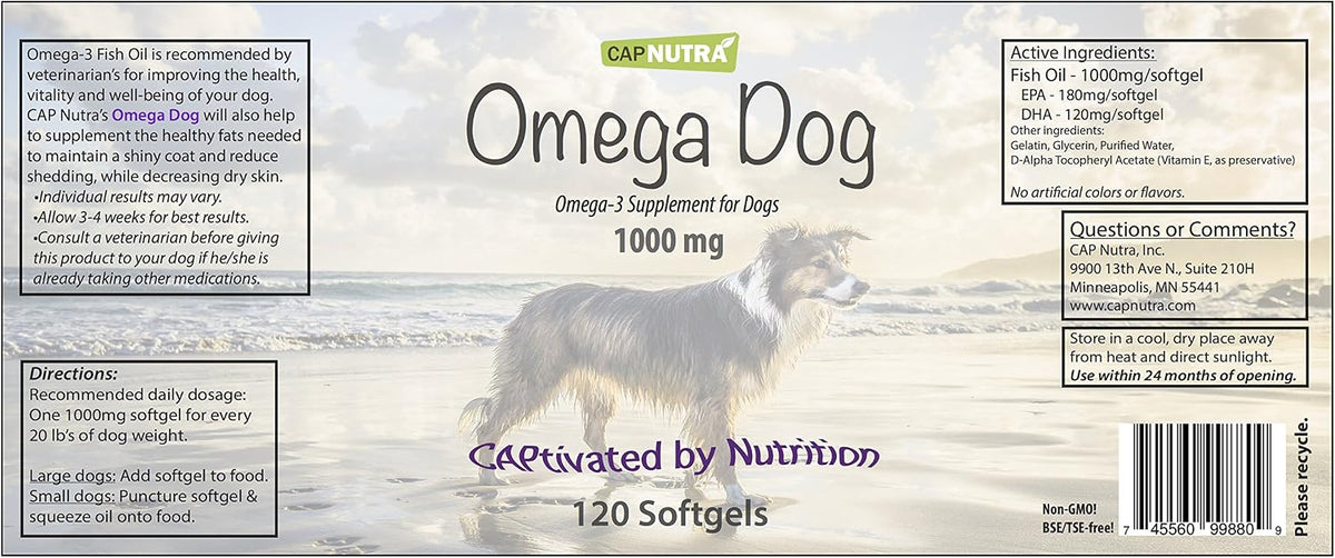 Fish Oil for Dogs - Omega-3 Supplement - 120 Chewable Softgels - görsel 2