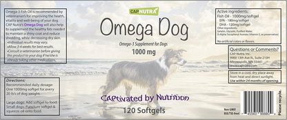 Fish Oil for Dogs - Omega-3 Supplement - 120 Chewable Softgels