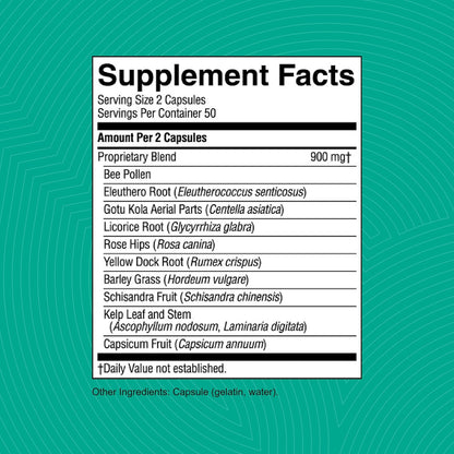 Nature's Sunshine Energ-V Herbal Blend for Energy Support (100 Capsules)