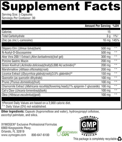 XYMOGEN GI Balance - Supports Gastrointestinal Health & Healthy Bowel Movements - Free of Gluten, Dairy & Soya - 150 Capsules