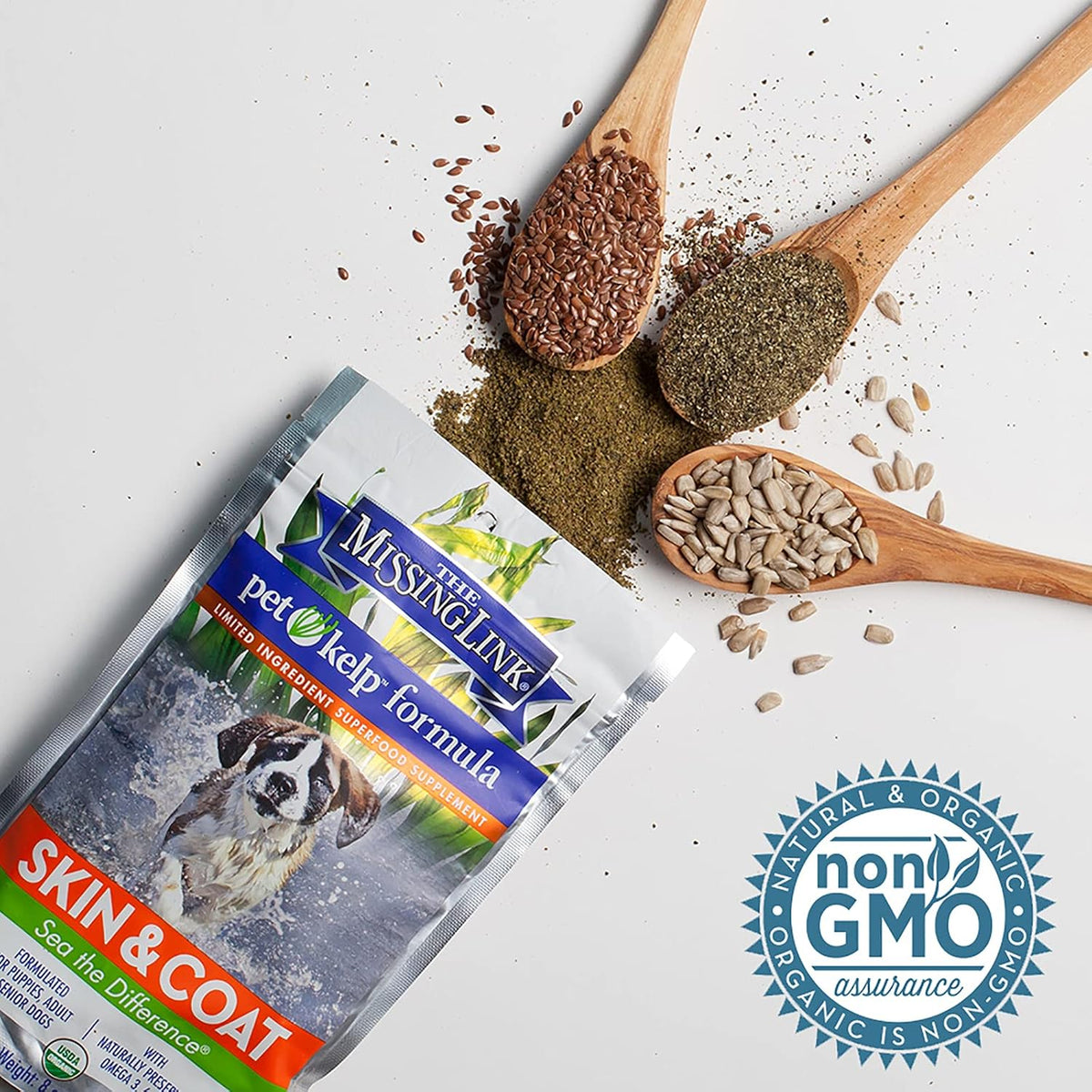 The Missing Link Pet Kelp Canine Skin & Coat 8oz Superfood Powdered Supplement, Organic & Limited Ingredient Formula for Dogs - görsel 5